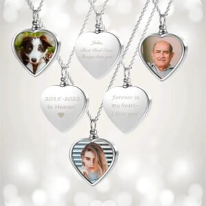 Collar con colgante corazón con foto - Photo 1