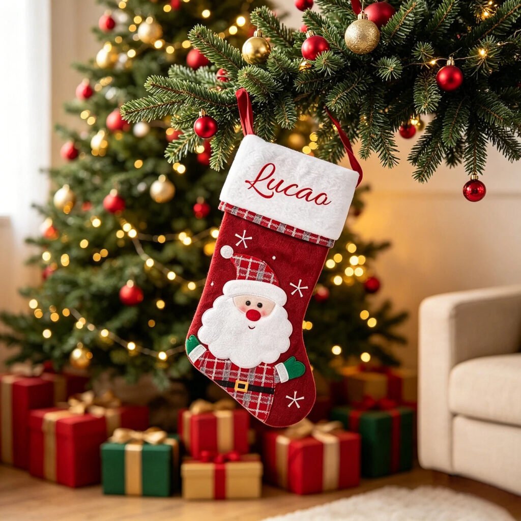 Calcetín de Navidad Personalizado Papá Noel