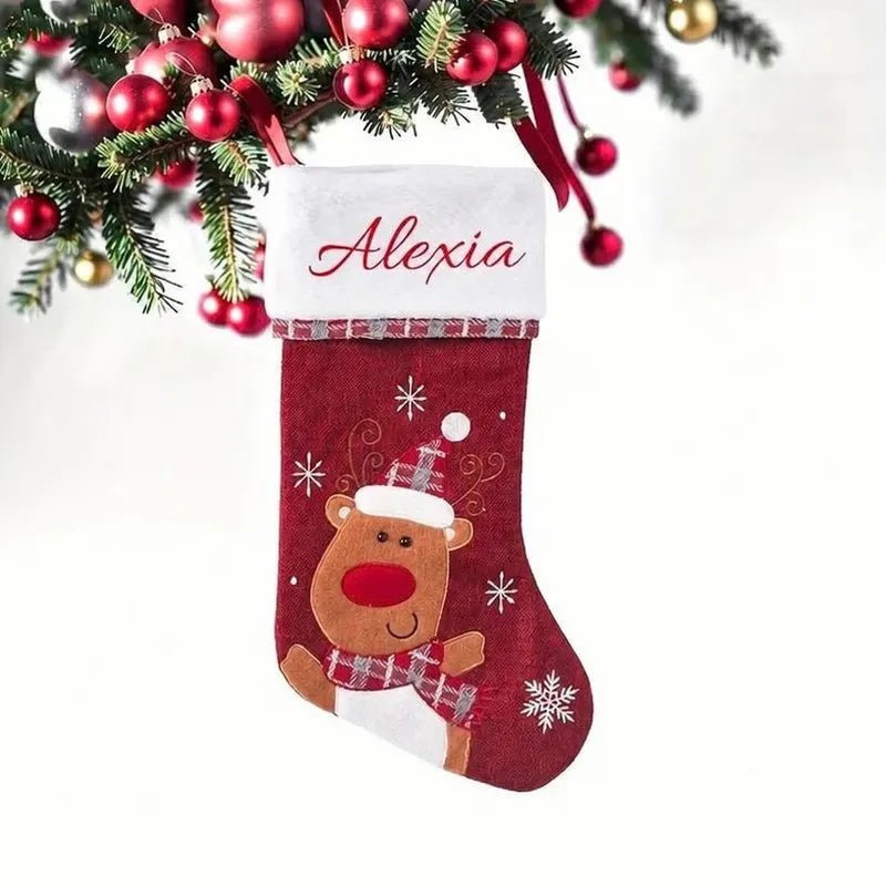 Calcetín de Navidad Personalizado Reno